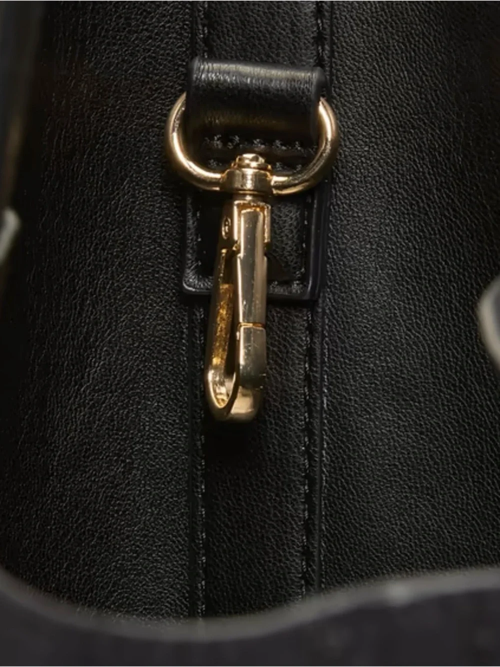 Old Navy Black Faux-Leather Tote with Adjustable Strap